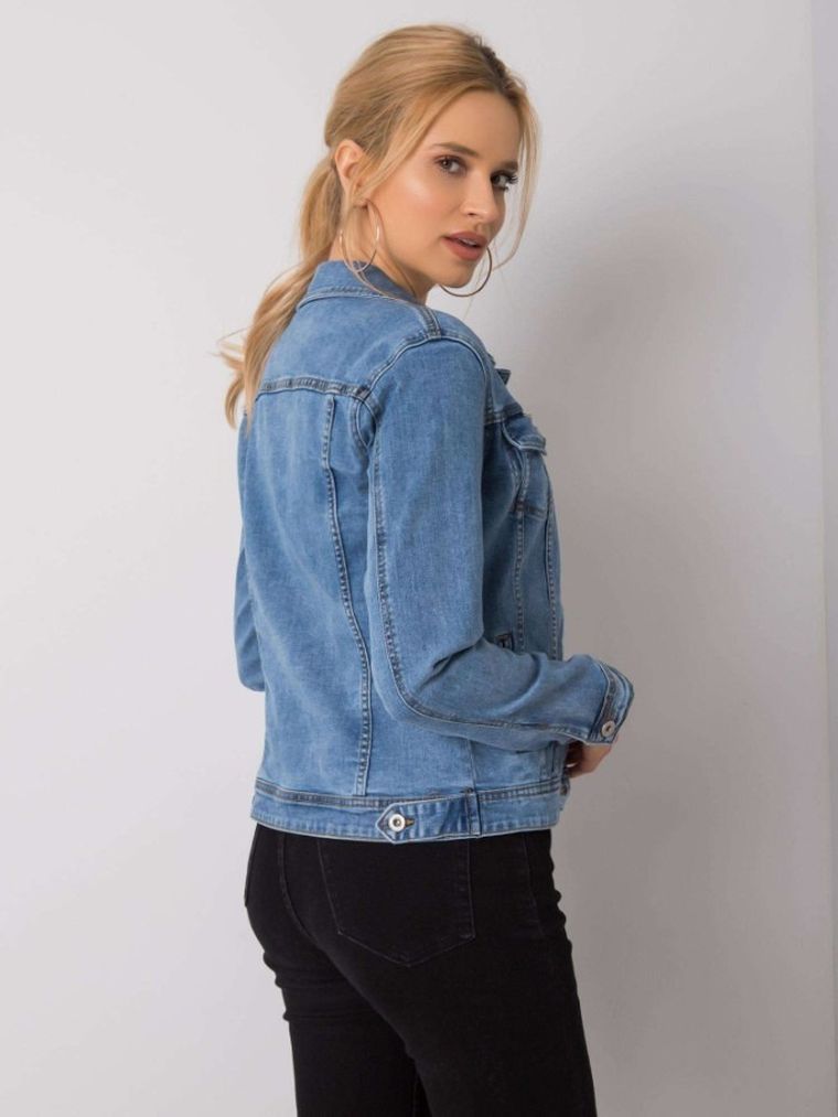 Kurtka jeansowa damska, niebieska, Denim Innovative Desing