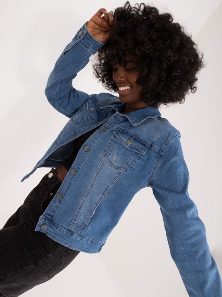 Kurtka jeansowa damska, niebieska, Vivid