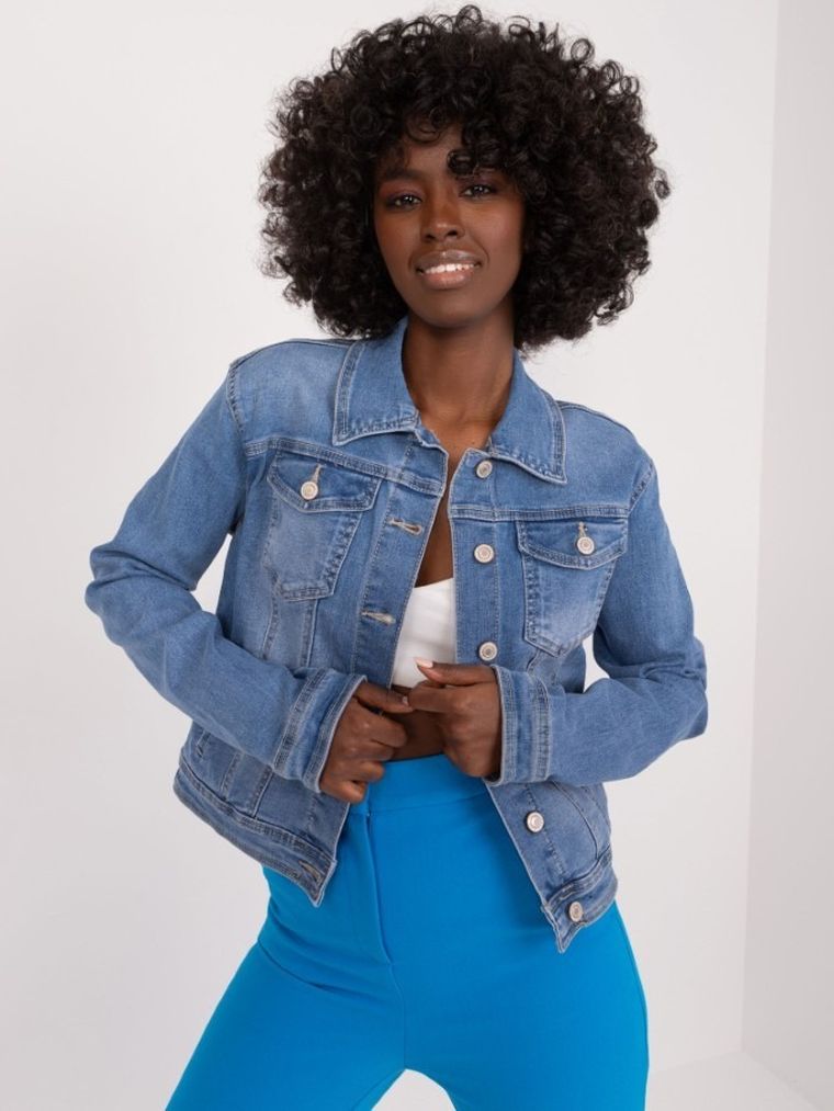 Kurtka jeansowa damska, niebieska, Vivid