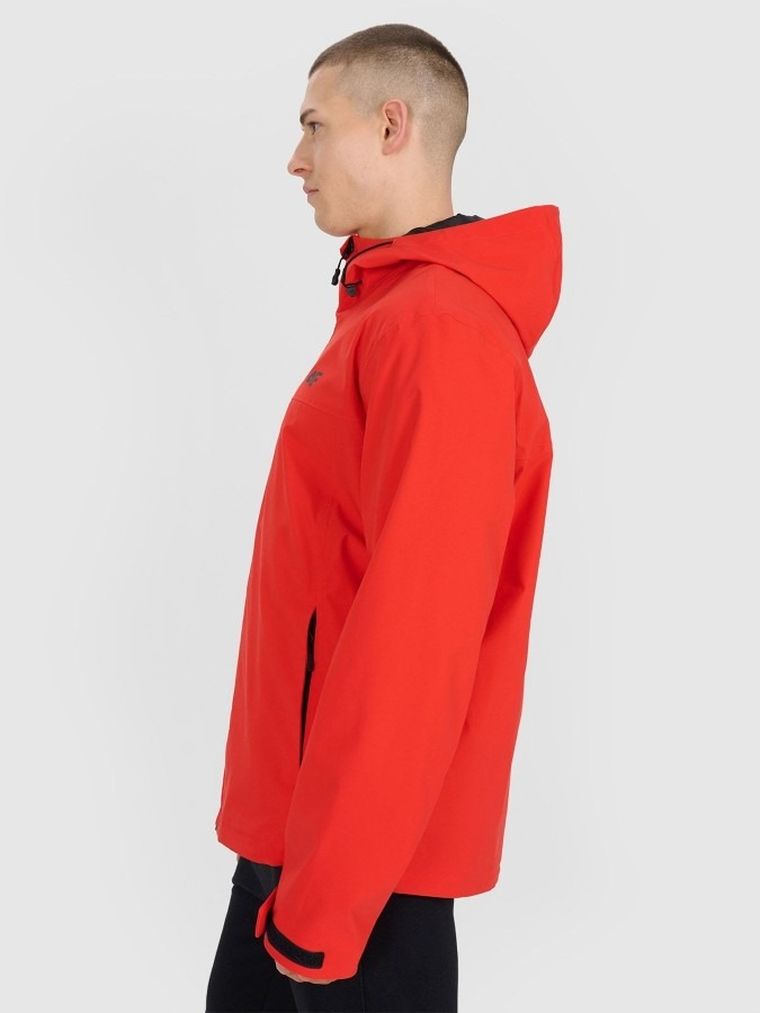Kurtka męska z kapturem, czerwona, 4F