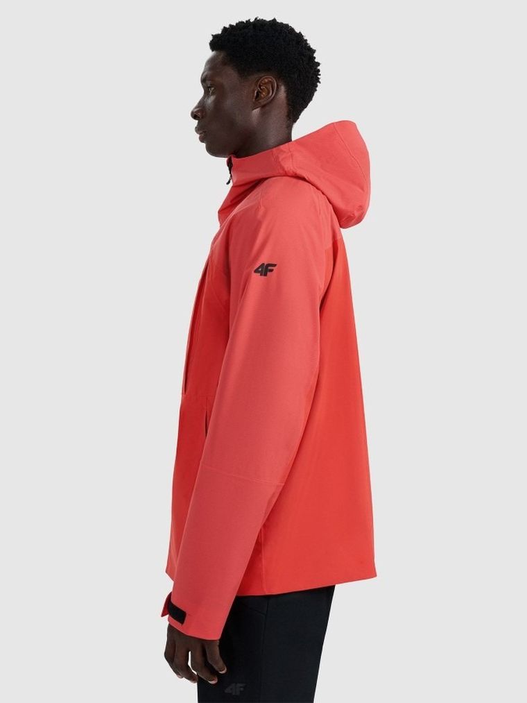 Kurtka męska z kapturem, czerwona, 4F
