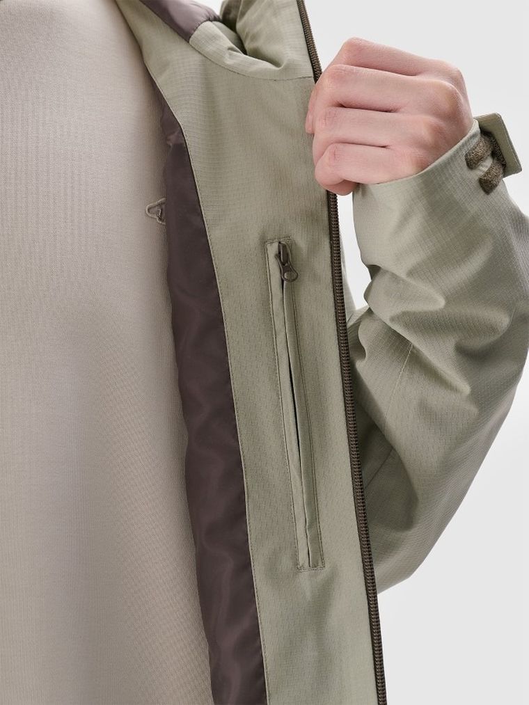 Kurtka męska z kapturem, ecru, 4F