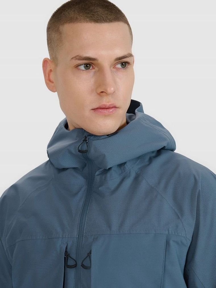 Kurtka męska z kapturem, niebieska, 4F