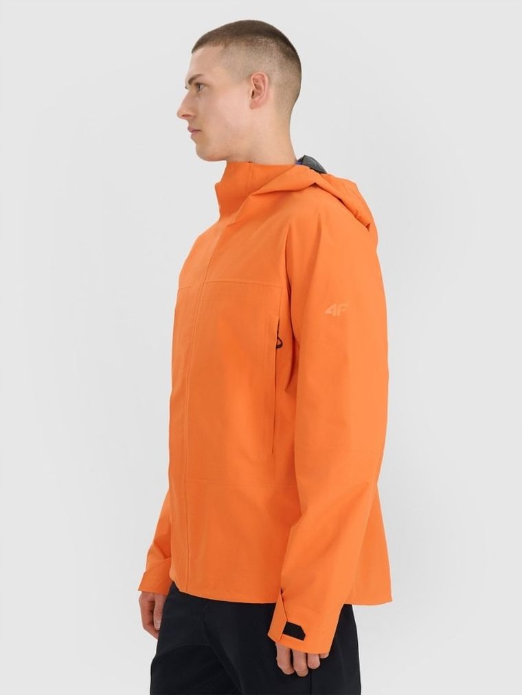 Kurtka męska z kapturem, pomarańczowa, 4F