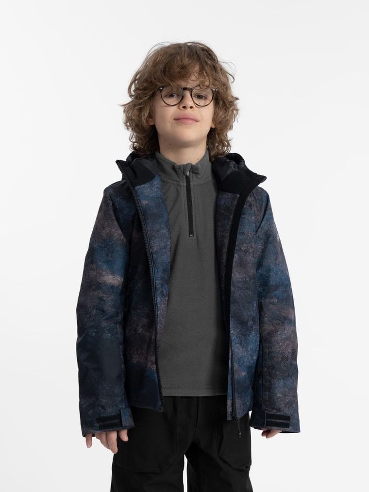 Kurtka narciarska chłopięca z kapturem, mix, 4F