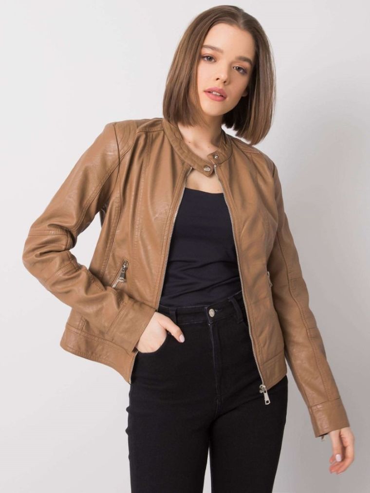 Kurtka ramoneska damska, beżowa, Honey Winter