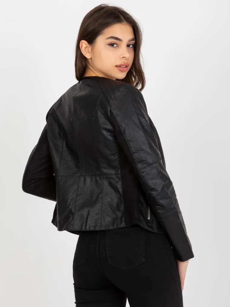 Kurtka ramoneska damska, czarna, Vinceotto