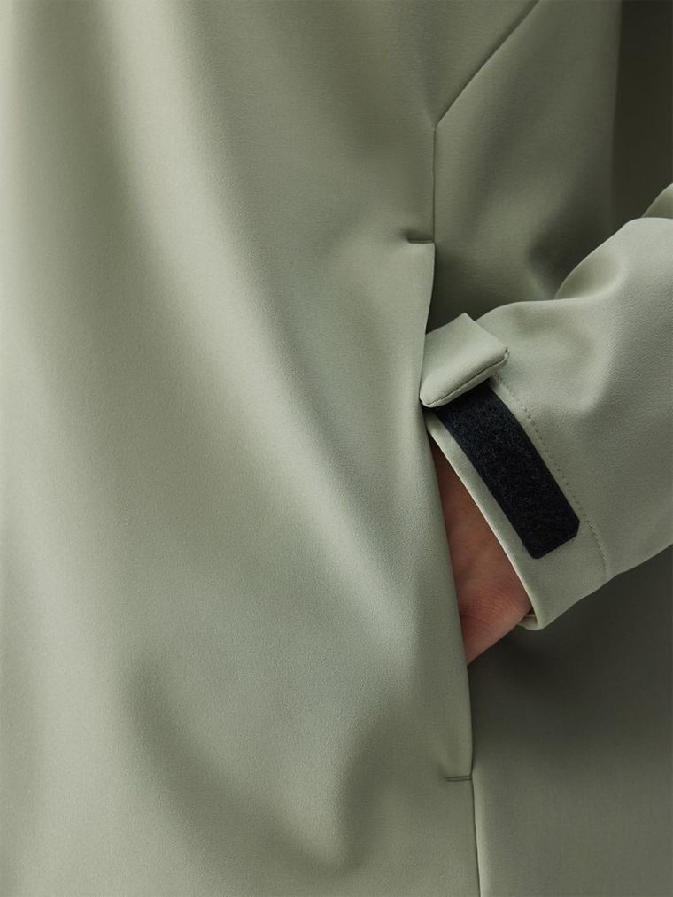 Kurtka softshell męska z kapturem, zielona, 4F