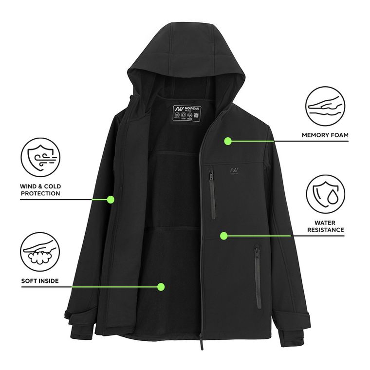 Kurtka softshell oversize z warstwą memory foam NOWEAR