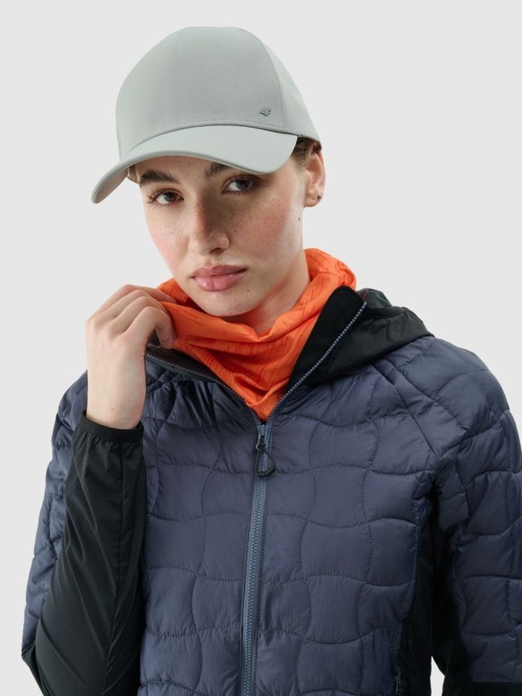 Kurtka trekkingowa damska z kapturem, granatowa, 4F