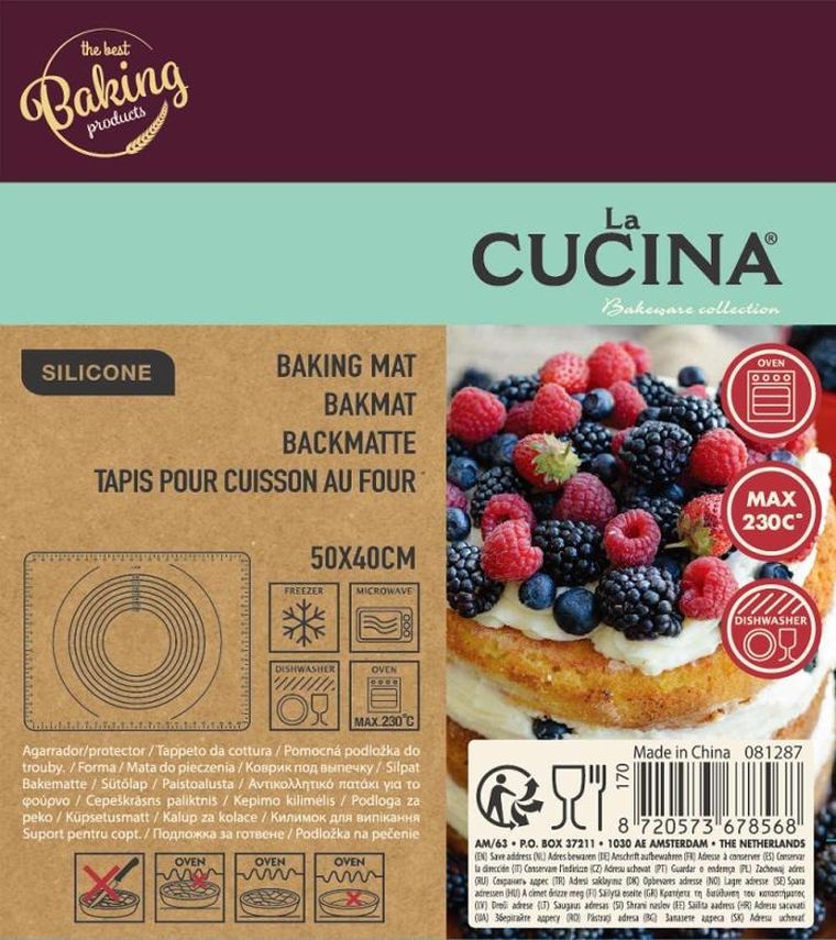 La Cucina, mata do pieczenia silikonowa z podziałką, 50-40 cm