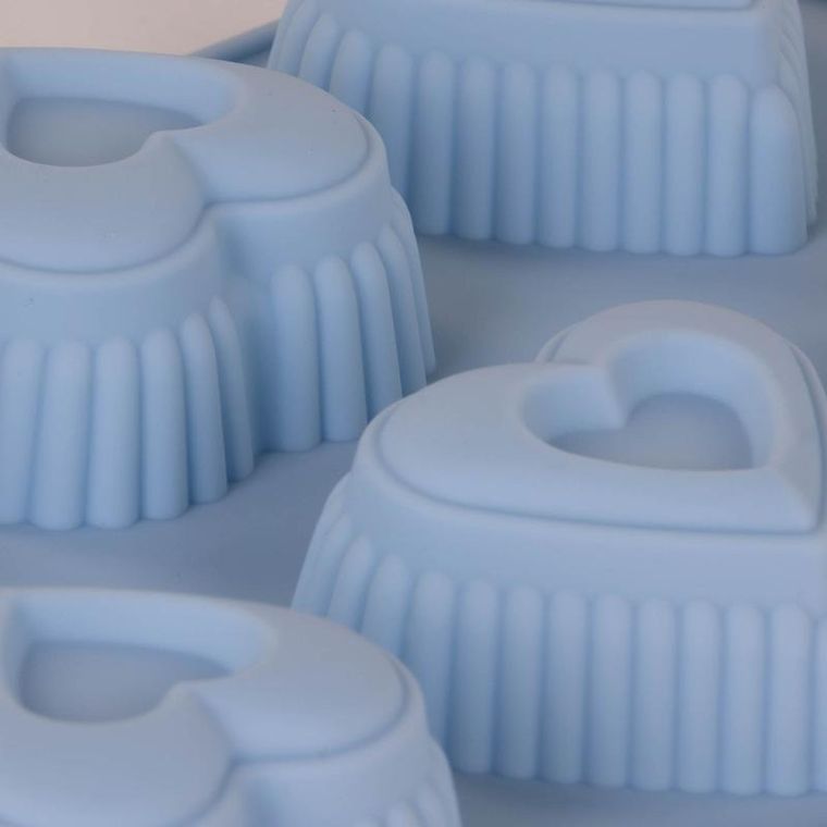 La Cucina, niebieska silikonowa forma na muffiny, 27-17 cm