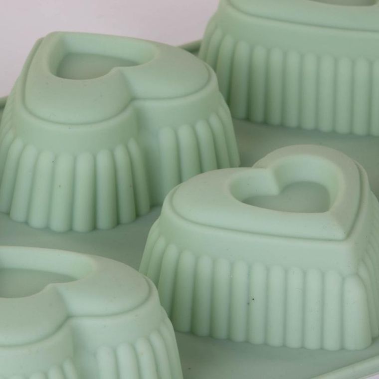 La Cucina, zielona silikonowa forma na muffiny, 27-17 cm