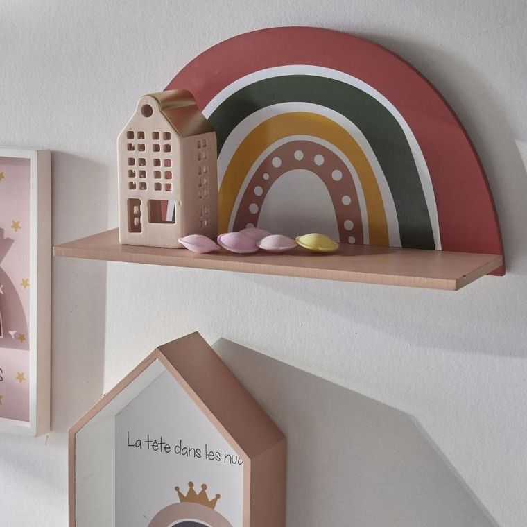 La Factory, Head in the coulds, półka do pokoju dziecięcego, tęcza, 41.5-10-31.5 cm