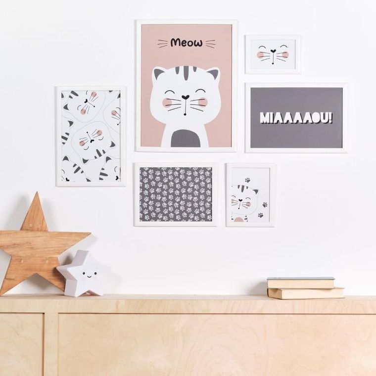 La Factory, The king of the jungle, plakaty do pokoju dziecka, 6 ramek