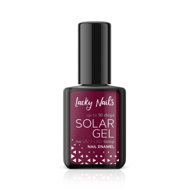 Lacky Nails, Solar Gel, lakier do paznokci, 13 Aubergine, 10 ml