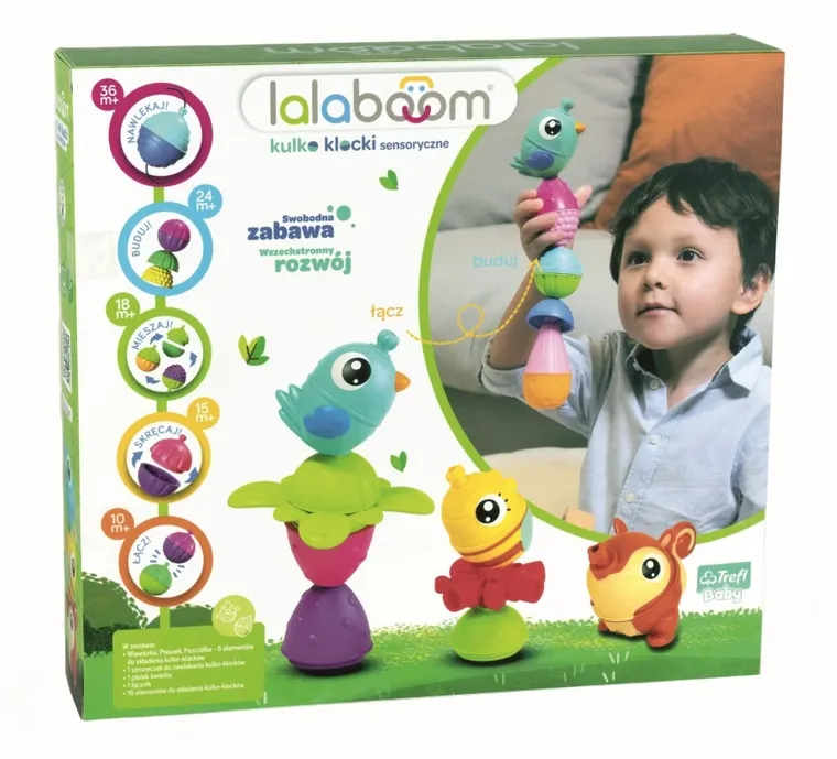 Lalaboom, Kulko-klocki sensoryczne, zwierzątka, 25 elementów