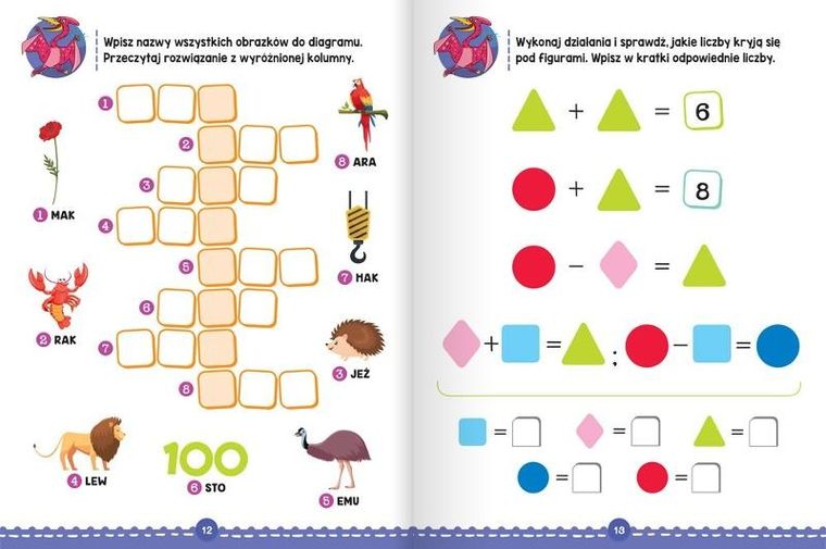 Łamigłówki i krzyżówki. Wesołe zadania dla przedszkolaków 6+