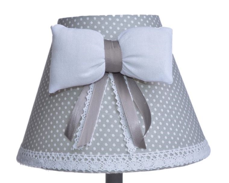 Lampa, kokarda, kropki, beżowa