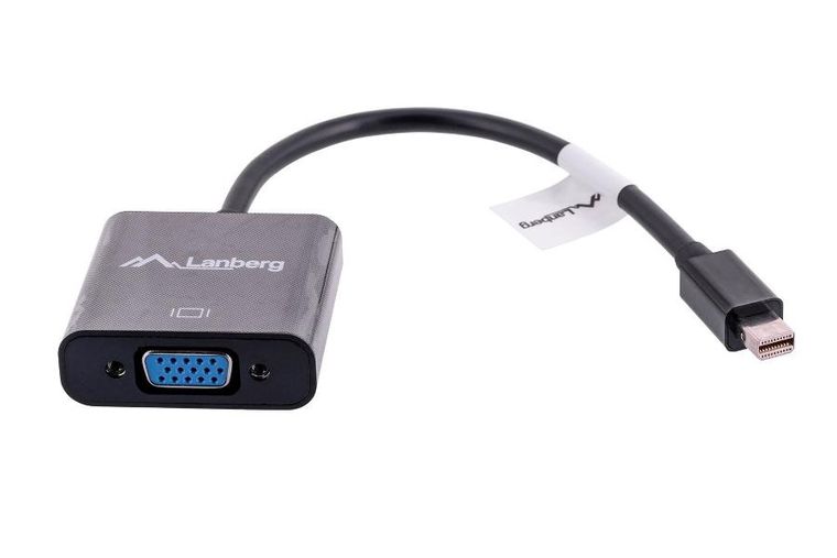 Lanberg, adapter, AD-0006-BK, Mini DisplayPort M - D-Sub, VGA F, 0,20m, czarny