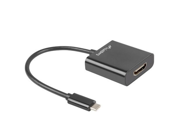 Lanberg, adapter, AD-UC-HD-01, USB typu C M - HDMI F, 0,15m, czarny