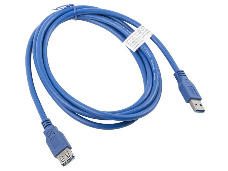Lanberg, kabel, CA-US3E-10CC-0018-B, USB 3.0 M, USB 3.0 F, 1,8m, niebieski