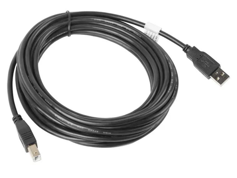 Lanberg, kabel, CA-USBA-10CC-0050-BK, USB 2.0 M-USB 2.0 typu B M, 5m, czarny