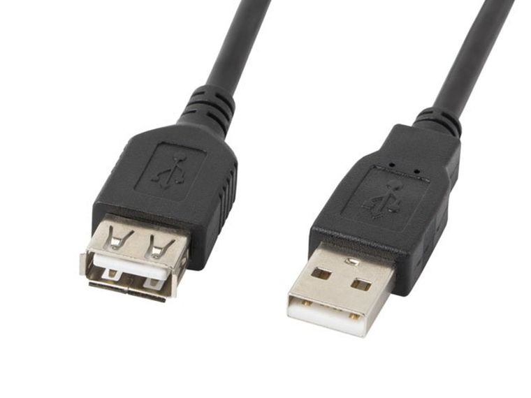 Lanberg, kabel Ca-USBe-10cc-0030-bk, USB 2.0 Męski - USB 2.0 Żeński; 3m, czarny