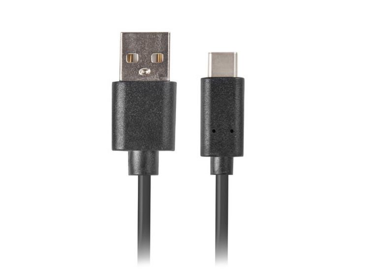 Lanberg, kabel, QC 3.0 Ca, USBo-20cu-0018-bk, USB 2.0 typu A, USB typu C, 1,8m, czarny
