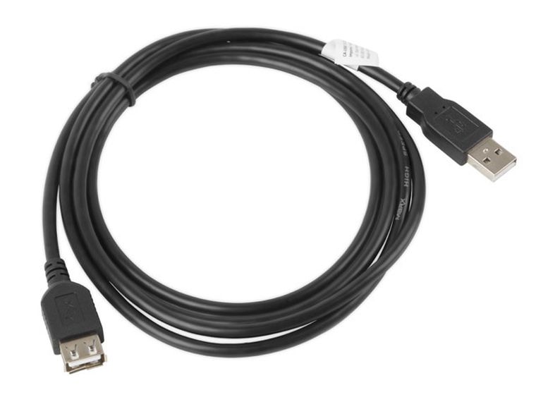 Lanberg, kabel USB 2.0 M - USB 2.0 F, 1.8m, czarny