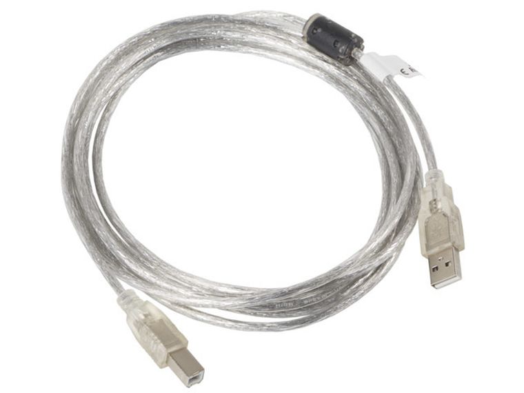 Lanberg, kabel USB 2.0 M - USB 2.0 Typu B M, 3m, przezroczysty