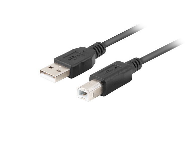 Lanberg, kabel USB-a -USB-b M/m 2.0, 1m, Ferryt Czarny, box
