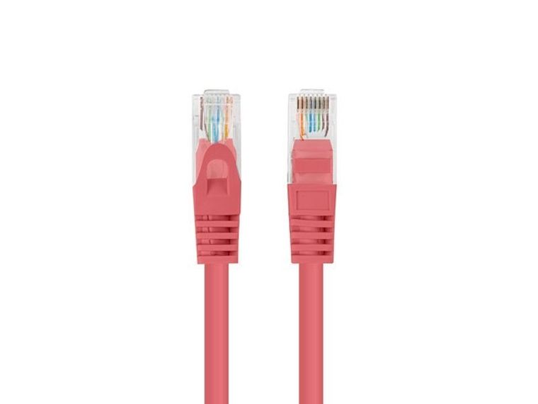 Lanberg, patchcord, kat. 5e, UTP, 0.25m, czerwony, 10 szt.