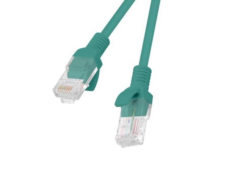 Lanberg, patchcord, kat. 5e, UTP, 0.25m, zielony, 10 szt.