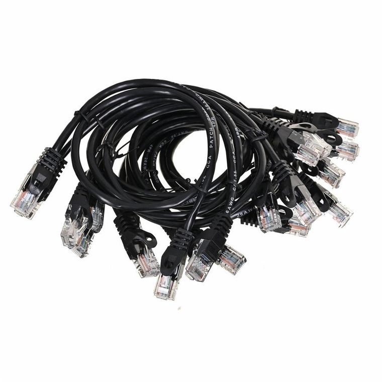 Lanberg, patchcord, kat. 5e, UTP, 0.5m, czarny, 10 szt.