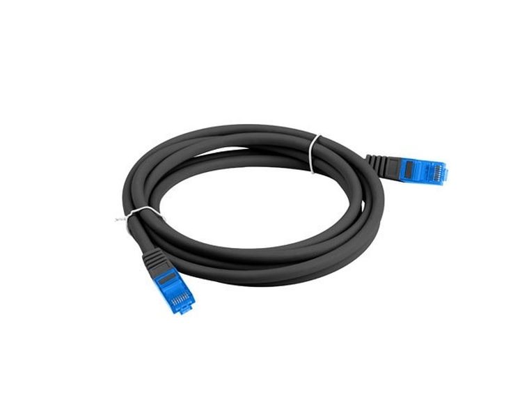 Lanberg, patchcord, kat. 6a, S/FTP CCA, 3m, czarny