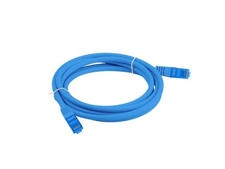 Lanberg, patchcord, S/FTP, kat. 6A, 1m, niebieski