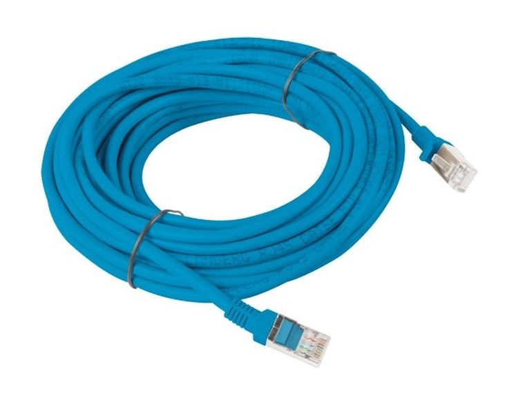 Lanberg, patchcord, UTP, PCU5-10CC-1000-B, RJ45 - RJ45, 10m, UTP, kat. 5e, niebieski