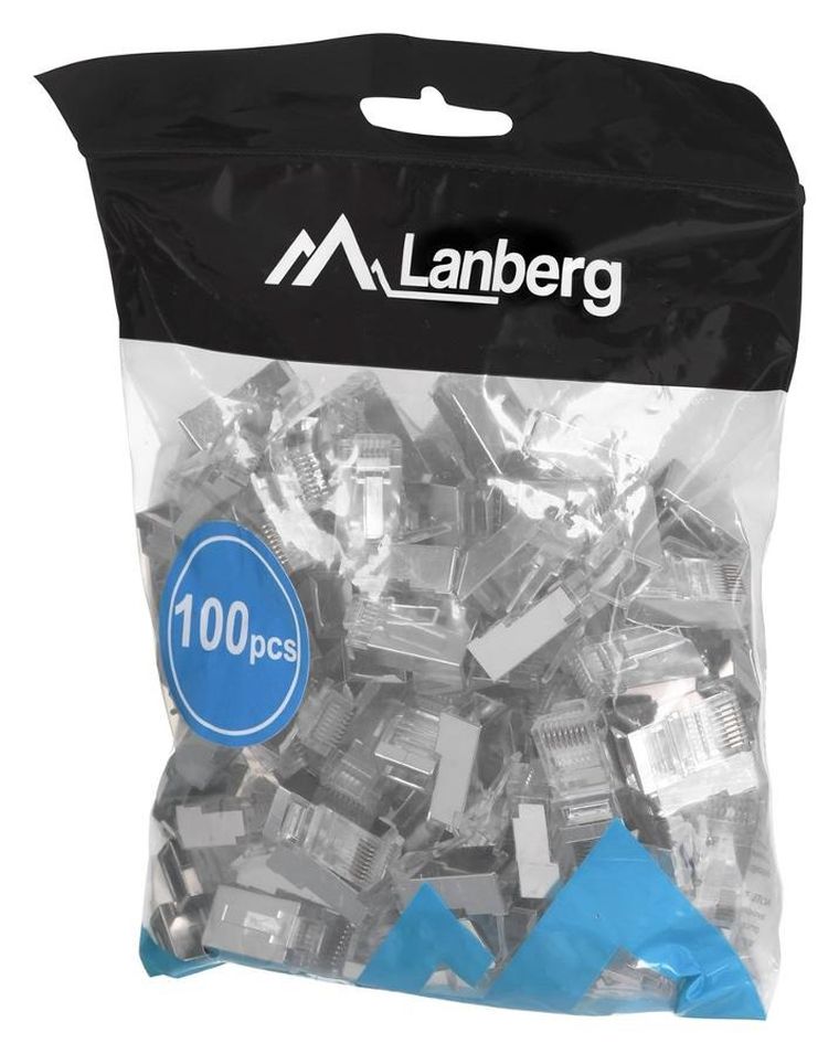 Lanberg, wtyk sieciowy, przelotowy, RJ45 (8P8C) KAT.5E FTP, 100 szt., PLS-5000EZ