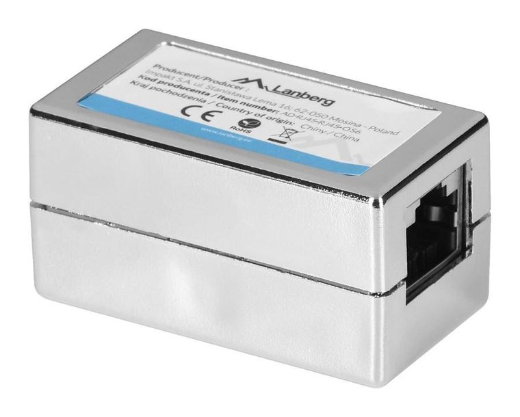 Lanberg, złączka sieciowa, przelotka, 2X RJ45 KAT.6 FTP, AD-RJ45-RJ45-OS6