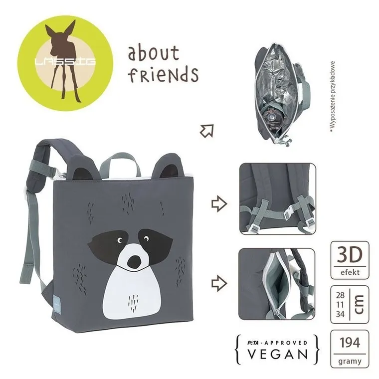Lassig, About Friends, Szop, plecak termiczny dla przedszkolaka
