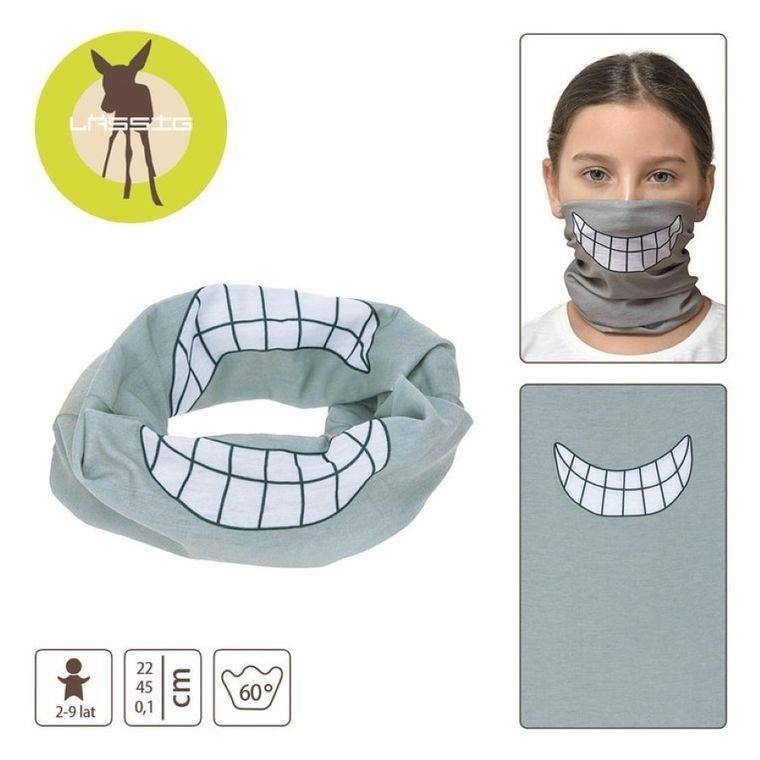 Lassig, Flexi Loop Smile, wielofunkcyjna chusta, grey