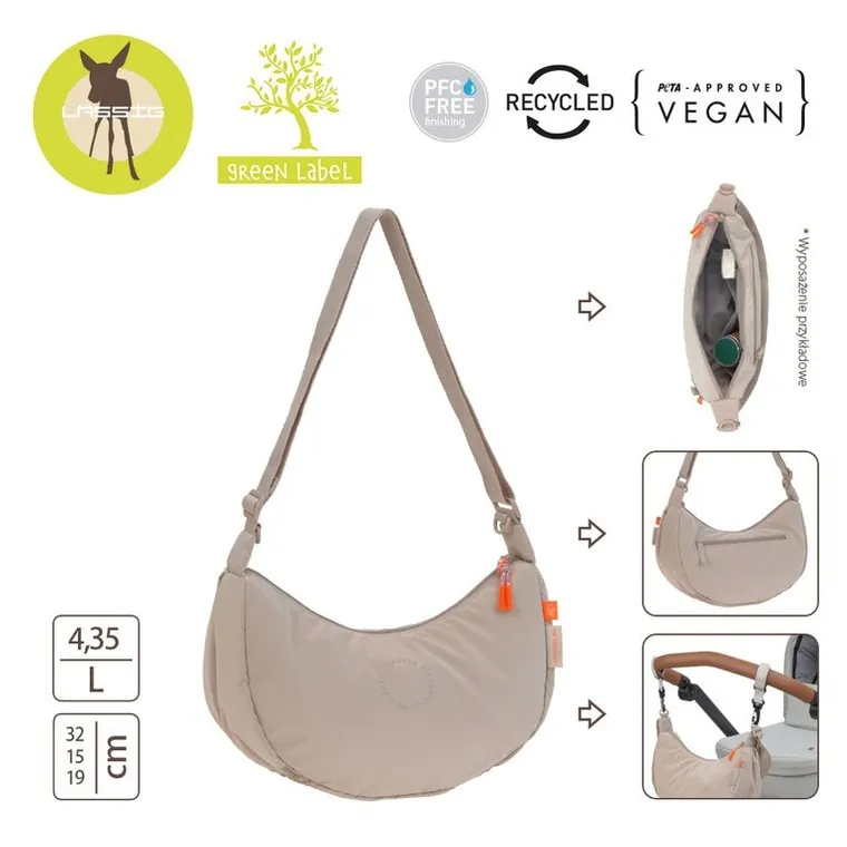 Lassig Green Label, Stretch Up Bum Bag, torba do wózka dla mam, beige