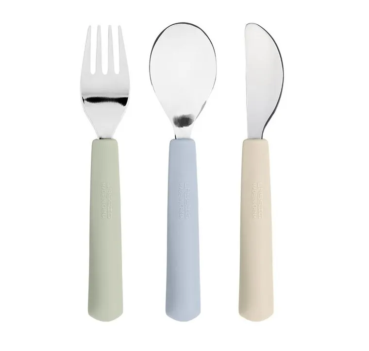 Lassig, Happy Fruits Lemon, zestaw sztućców, stal nierdzewna z silikonową rączką 3 el.