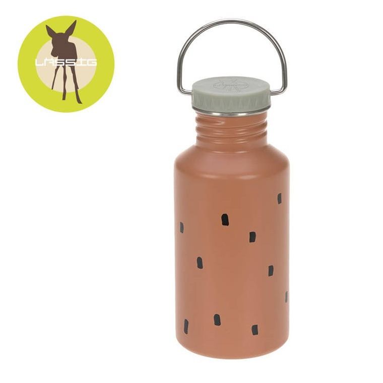 Lassig, Happy Prints, bidon ze stali nierdzewnej, karmelowy, 500 ml