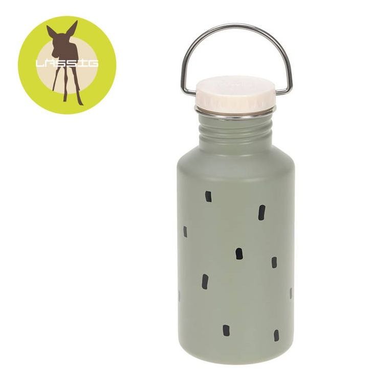 Lassig, Happy Prints, bidon ze stali nierdzewnej, oliwkowy, 500 ml