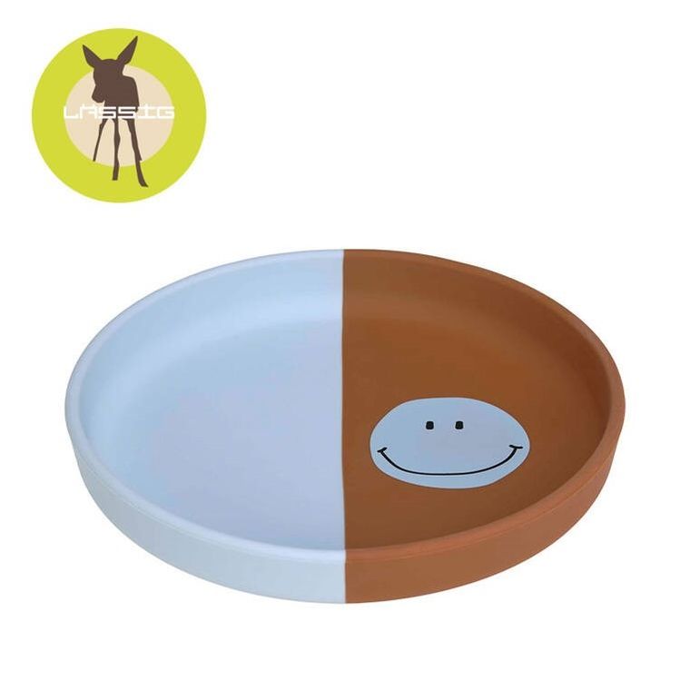 Lassig, Happy Rascals Smile, talerzyk silikonowy dla dzieci, Sky Blue