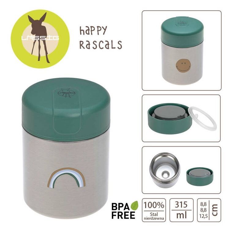 Lassig, Happy Rascals Smile, termos obiadowy, Sky Blue, 315 ml