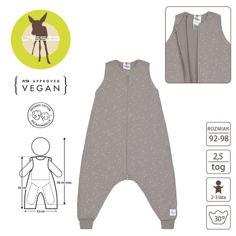 Lassig, Jumper, Cozy Home, śpiworek do spania z nogawkami, TOG 2.5, sprinkle taupe,2-3 l