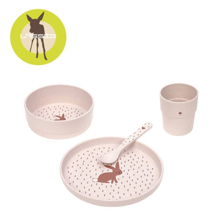 Lassig, Little Forest, Zajączek, komplet naczyń dla dzieci